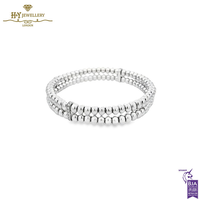 White Gold Brilliant Cut Diamond Bracelet - 0.25ct-13736