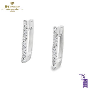 White Gold Brilliant Cut Diamond Earrings - 0.31ct-14468