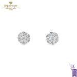 White Gold Brilliant Cut Diamond Earrings - 1.00ct-0