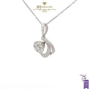 White Gold Brilliant Cut Diamond Pendant - 0.35ct-17269