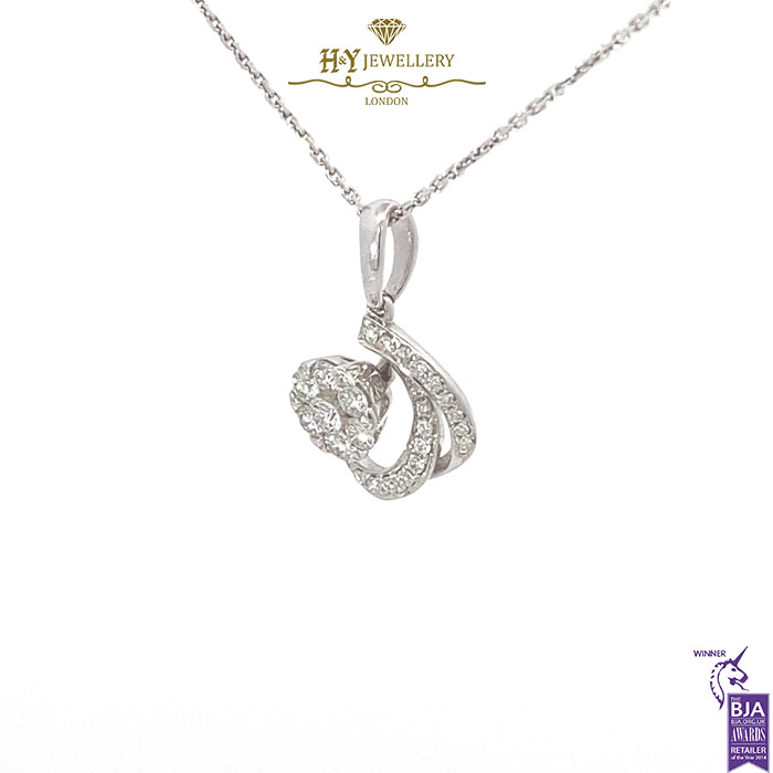 White Gold Brilliant Cut Diamond Pendant - 0.35ct-17269