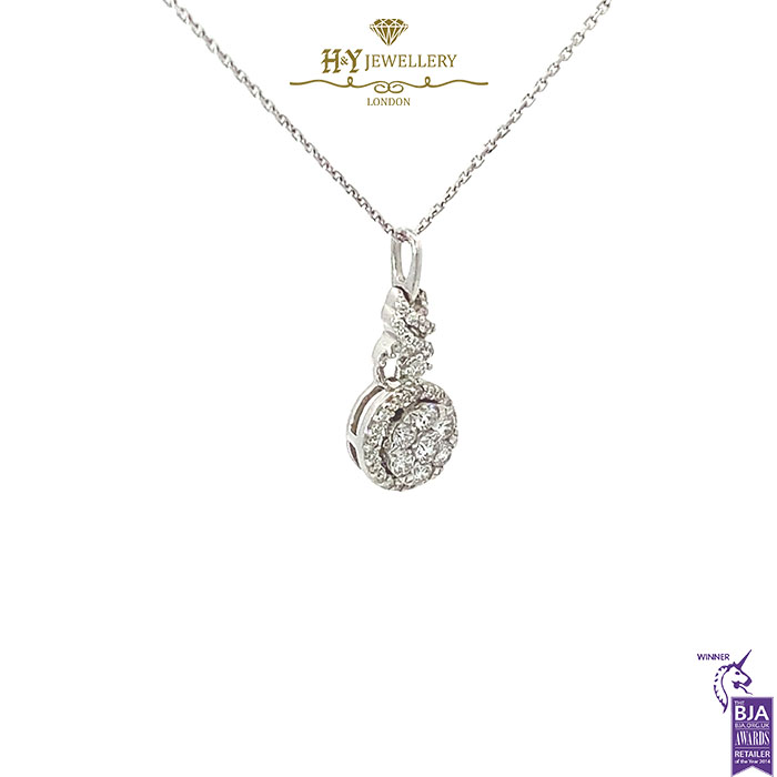 White Gold Brilliant Cut Diamond Pendant - 0.41ct-17273