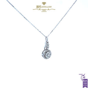 White Gold Brilliant Cut Diamond Pendant - 0.41ct-17541
