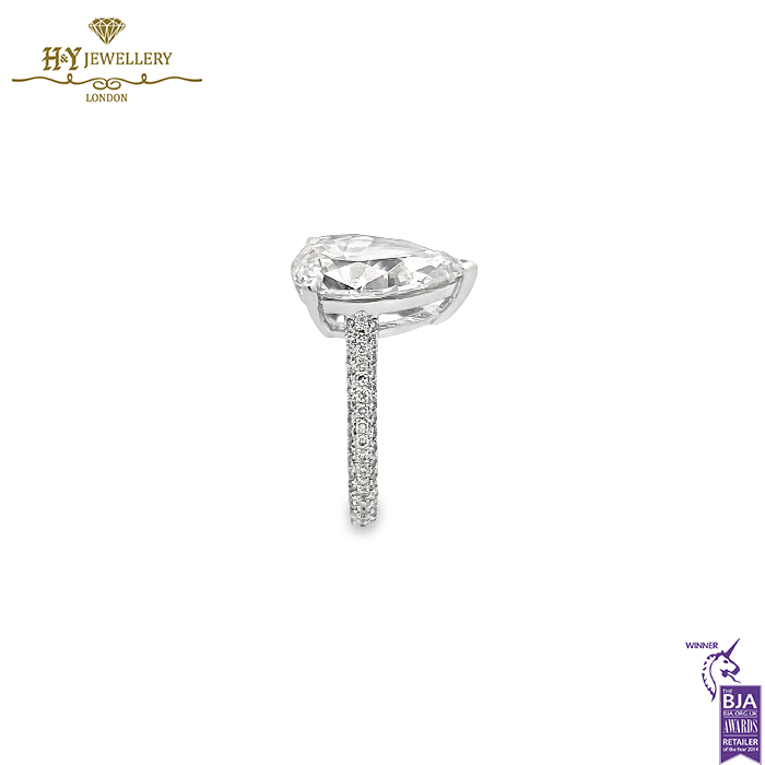 White Gold Pear Cut & Brilliant Cut Diamond Ring - 9.55ct-13940