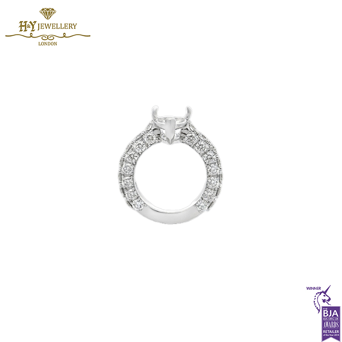 White Gold Pear Cut & Brilliant Cut Diamond Ring - 9.55ct-13944