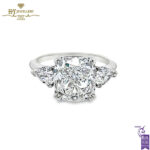 White Gold Cushion & Pear Cut Diamond Ring - 5.84ct-0