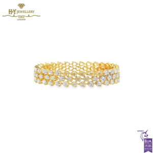 Yellow Gold Pear Cut Yellow Diamond Trio-Layer Bracelet - 20.43ct-0