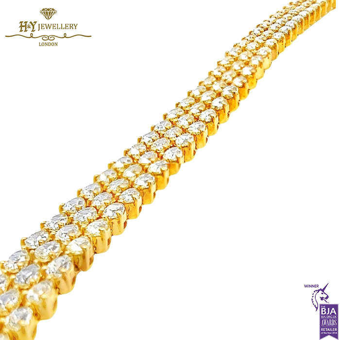 Yellow Gold Pear Cut Yellow Diamond Trio-Layer Bracelet - 20.43ct-17160