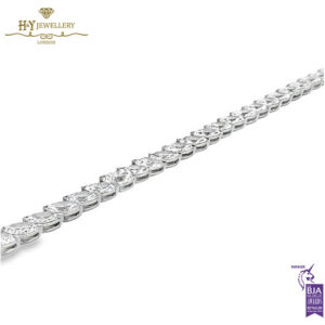 White Gold Marquise Cut Diamond Tennis Bracelet- 11.97ct-17638