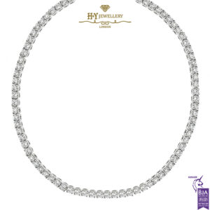White Gold Brilliant Cut Diamond Tennis Necklace - 10.84ct-15271