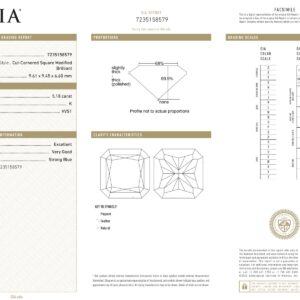 White Gold Square & Round Cut Diamond Ring - 6.21ct-14391