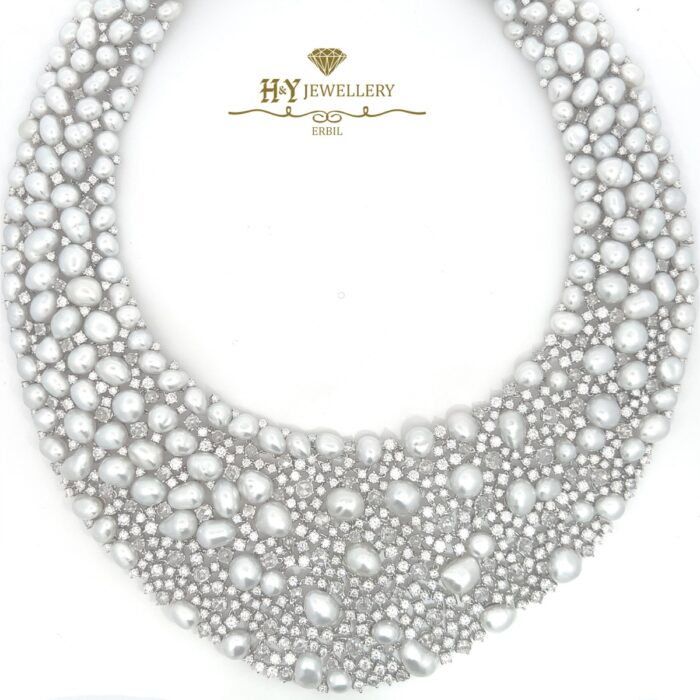 White Gold Cultured Pearl with Brilliant Cut Diamond Set - 103.59ct-0 White Gold Cultured Pearl with Brilliant Cut Diamond Set - 103.59ct-0