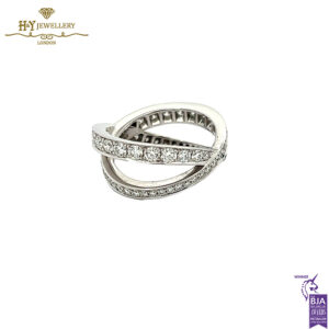 White Gold X Design Full Diamond Ring - 1.94ct-16979