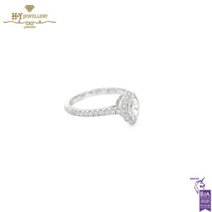 White Gold Marquise & Brilliant Cut White Diamond Ring - 0.58ct-14690