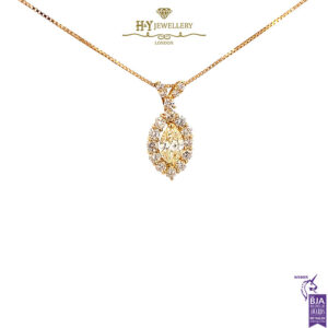 Yellow Gold Mix Cut Diamond Pendant - 1.28ct-17544