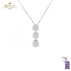 White Gold Round Brilliant Cut Diamond Pendant - 1.00ct-0