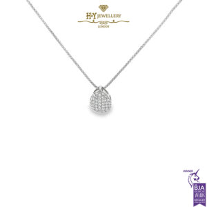 White Gold Round Cut Diamond Pendant - 1.00ct-0