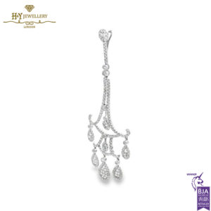 White Gold Mix Cut Diamond Pendant - 3.82ct-15431