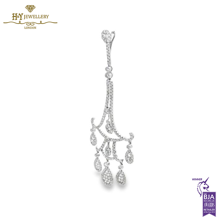 White Gold Mix Cut Diamond Pendant - 3.82ct-15431