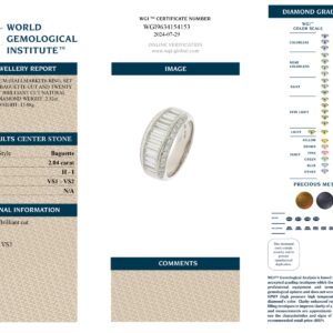 Platinum Baguette Cut & Round Diamond Cut Ring - 2.32ct-13400