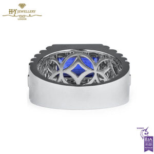 White Gold Rectangular Sapphire Cut & Baguette Diamond Cut Ring - 3.94ct-15485