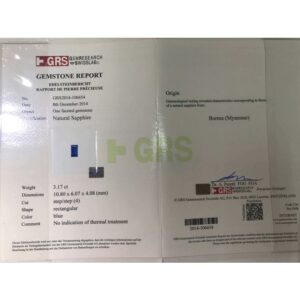 White Gold Rectangular Sapphire Cut & Baguette Diamond Cut Ring - 3.94ct-15483