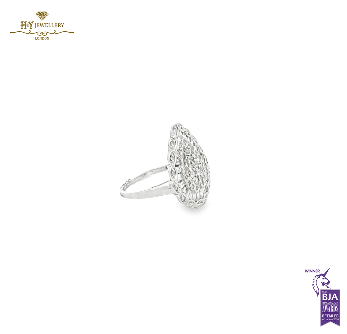 White Gold Round Brilliant & Baguette Diamond Ring - 1.00ct-13462