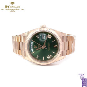 Rolex Day-Date Everose Gold Olive Green Dial - ref 228235-15857