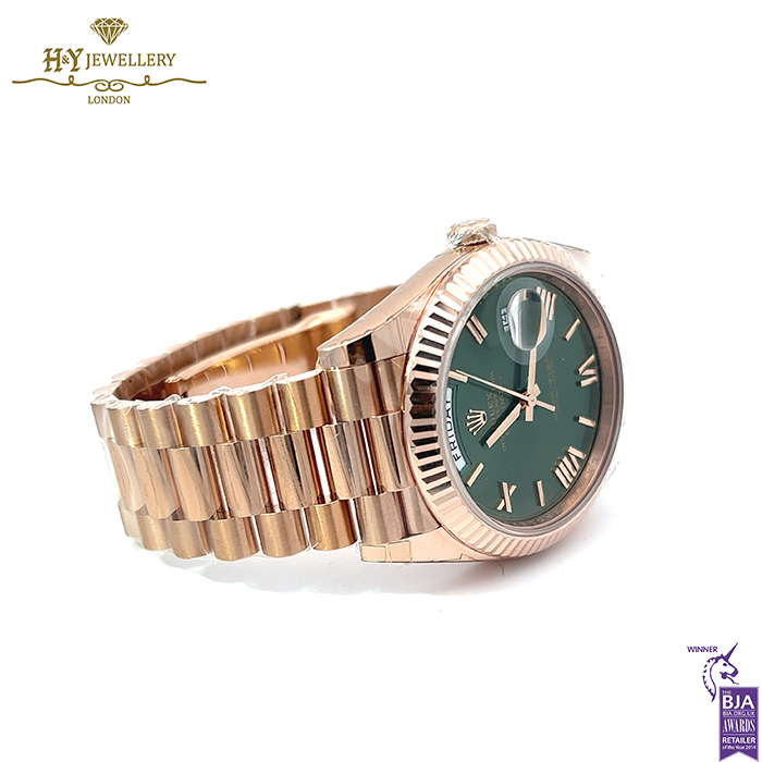 Rolex Day-Date Everose Gold Olive Green Dial - ref 228235-15859