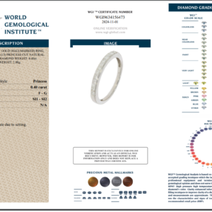 White Gold Princess Cut Diamond Ring - 0.40ct-14630