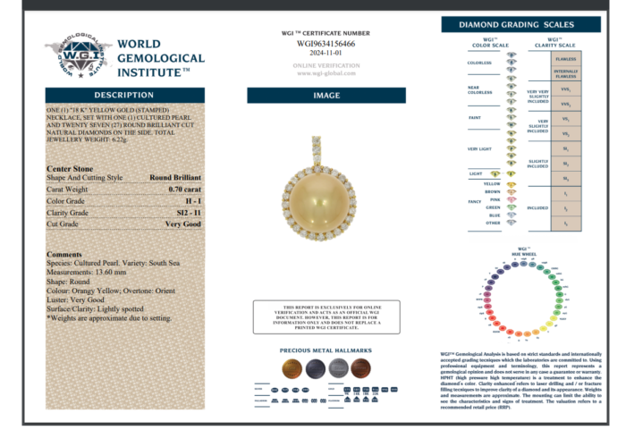 Sea Pearl & Diamond Pendant - 0.70ct-14642