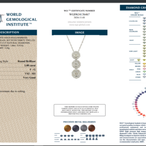 White Gold Pendant Round Brilliant - 1.00ct-14643