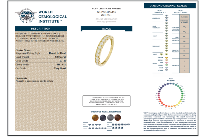 Yellow Gold Round Eternity Ring - 0.50ct-14661