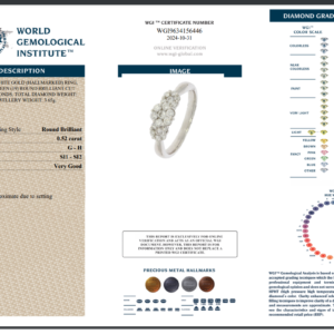 White Gold Round Cut Diamond Ring - 0.52ct-14640