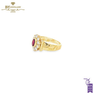 Oval Mixed Ruby Cut & Diamond Ring - 0.70ct-14664