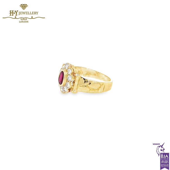 Oval Mixed Ruby Cut & Diamond Ring - 0.70ct-14664