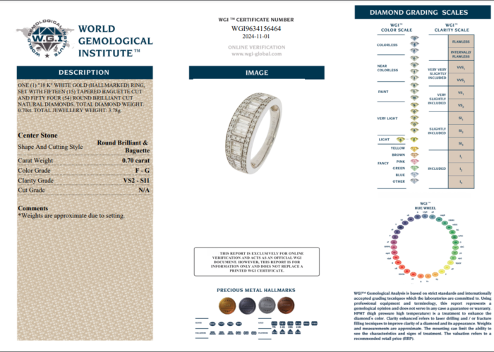 Round Brilliant & Baguette Diamond Ring - 0.70ct-14611