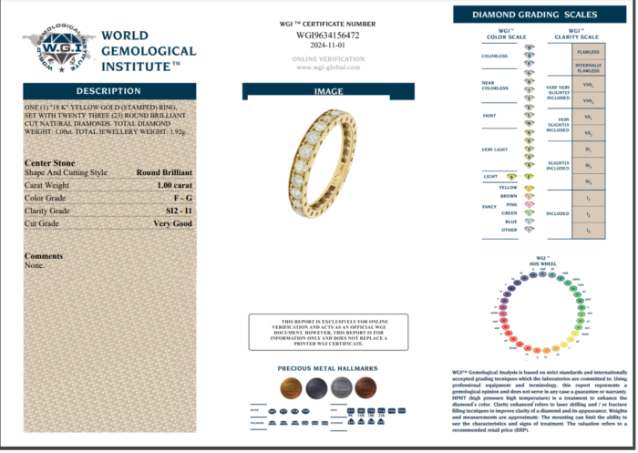 Yellow Gold & Round Brilliant Cut Ring - 1.00ct-14620