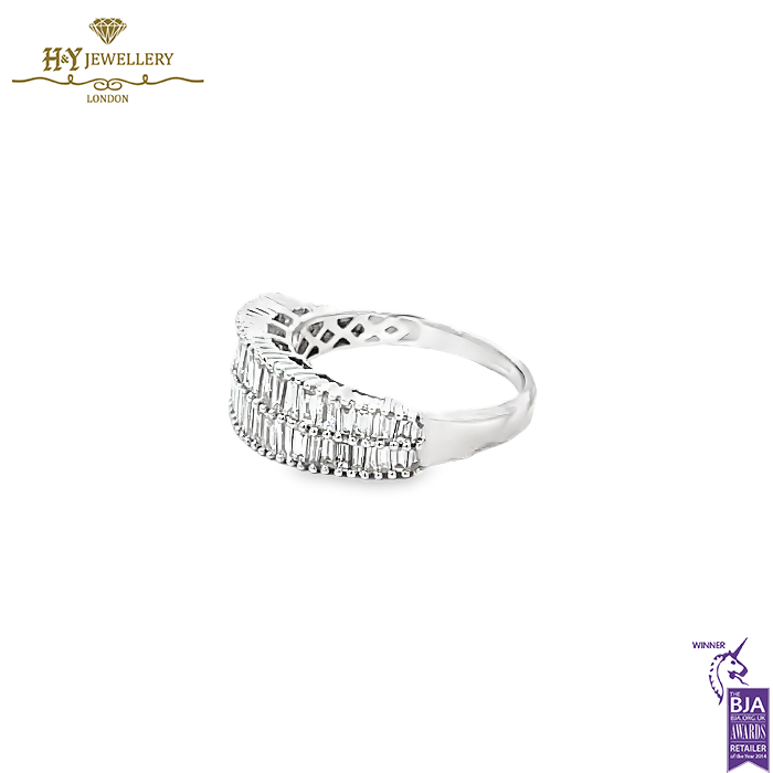 White Gold Baguette Diamond Ring - 0.73ct-14622