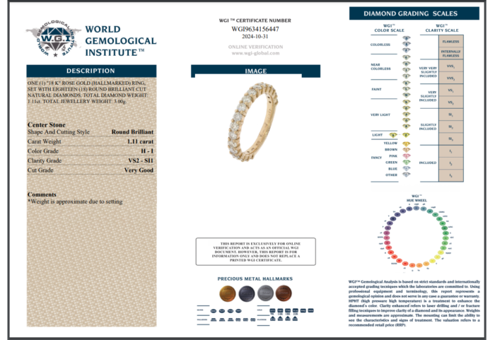 Rose Gold Round Brilliant Cut Diamond Ring - 1.11ct-14629