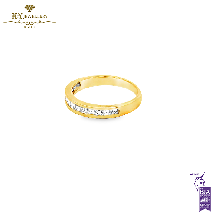 Yellow Gold Set with Carre Cut Ring - 0.55ct-14655