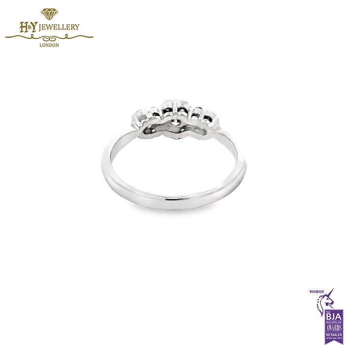 White Gold Round Cut Diamond Ring - 0.52ct-16337