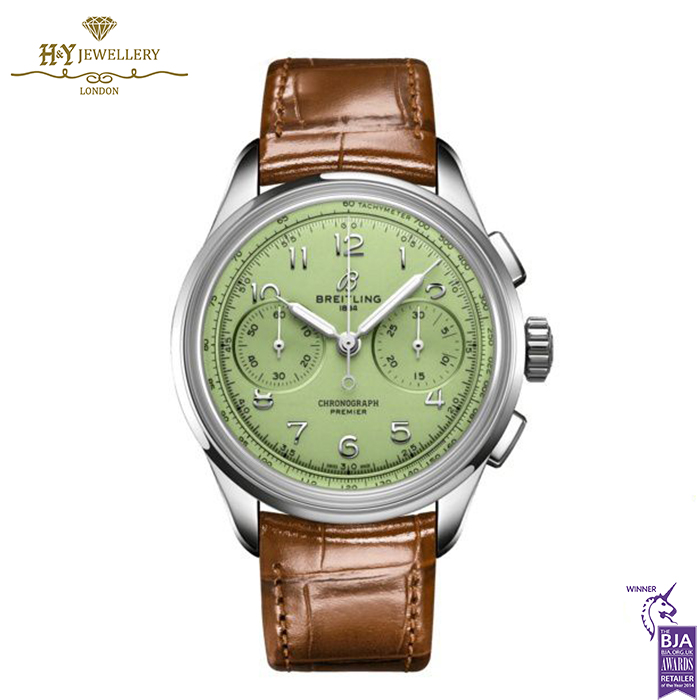 Breitling Premier B09 Chronograph Pistachio Green Stainless Steel - ref AB0930D31L1P1-0