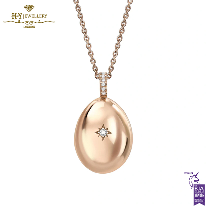 Fabergé Essence Rose Gold I Love You Egg Pendant-16259