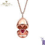 Fabergé Essence Rose Gold Unheated Ruby Heart Surprise Locket-0