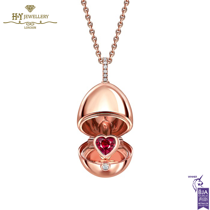 Fabergé Essence Rose Gold Heated Ruby Heart Surprise Locket-0