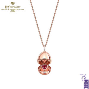 Fabergé Essence Rose Gold Unheated Ruby Heart Surprise Locket-14857