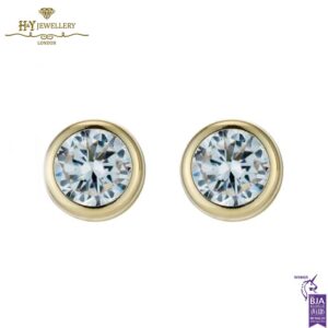 Solitare Diamond Stud Earrings Yellow Gold - 0.59ct-0