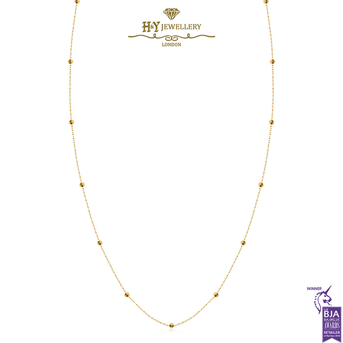 Long Droplet Necklace 60cm - Yellow Gold-0
