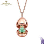Fabergé Essence Rose Gold & Green Lacquer Frog Surprise Locket-0
